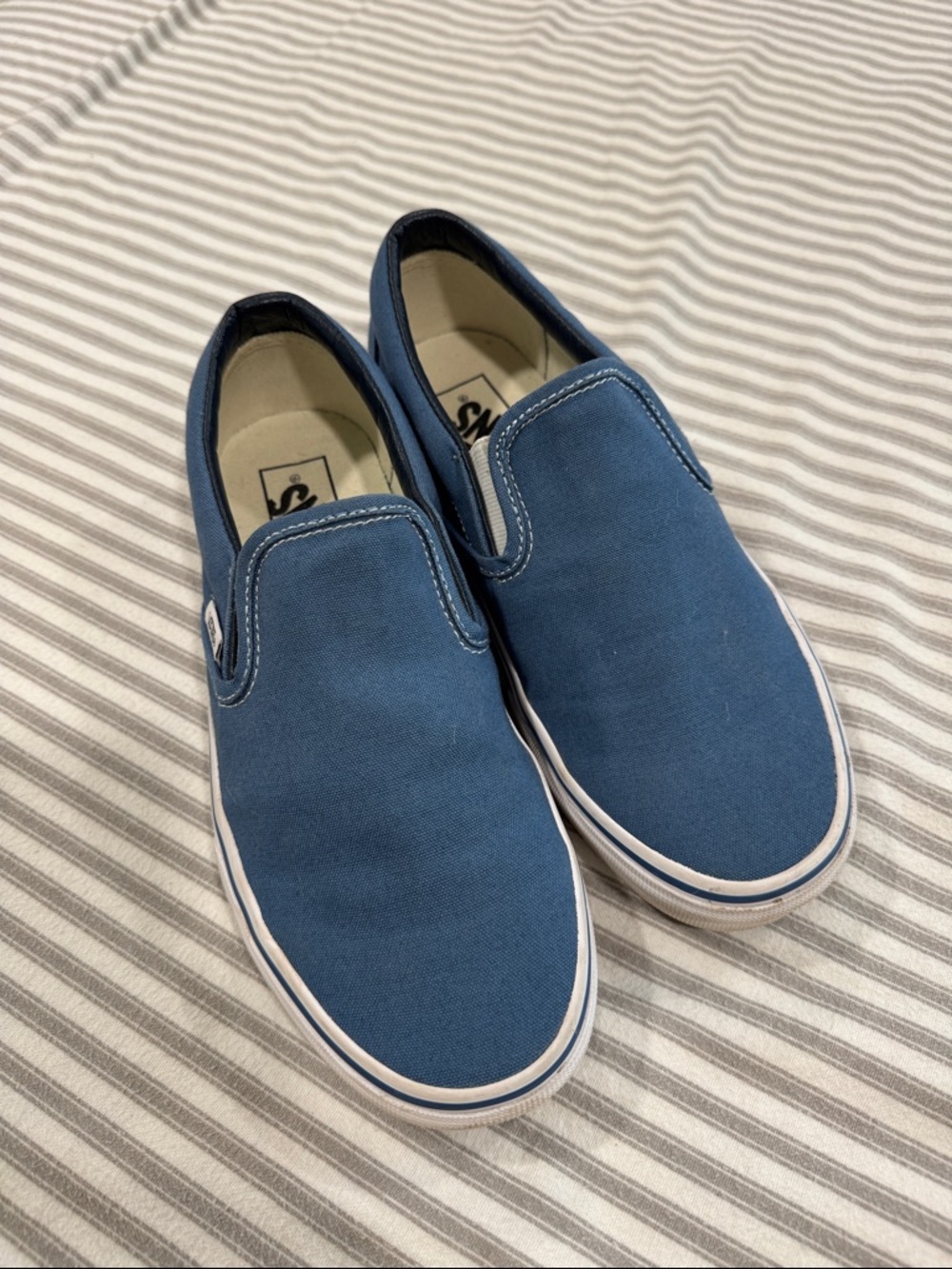 Vans Slip-On Canvas Loafers in Denim Blue
